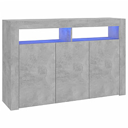 Maison Chic Buffet commode,console avec lumières LED pour rangement gris béton 115,5x30x75 cm -MN41955