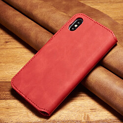 Etui en PU style rétro rouge pour votre Apple iPhone XS