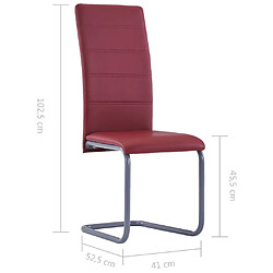 vidaXL Chaises à manger cantilever lot de 4 rouge similicuir pas cher