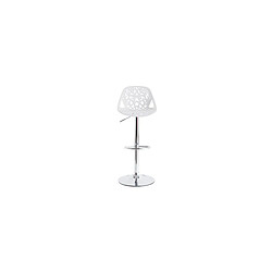 Miliboo Tabourets de bar design avec motif baroque blanc (lot de 2) BAROCCA