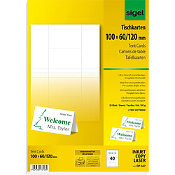 sigel Cartes de table, blanc éclatant, 185 g/m2 ()