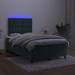 Avis vidaXL Sommier à lattes de lit matelas et LED Vert foncé 120x200 cm