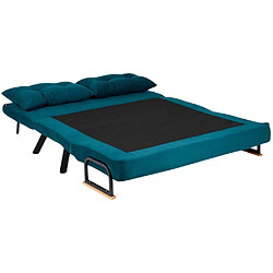 Acheter Hanah Home Canapé 2 places convertible en tissu Sando bleu pétrole.