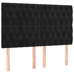 Acheter vidaXL Sommier à lattes de lit avec matelas Noir 140x200 cm Velours