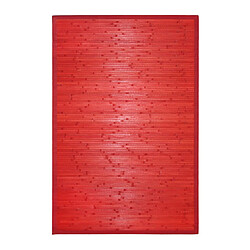 Thedecofactory SOLO BAMBOO - Tapis en bambou larges lattes et ganse rouge 160x230