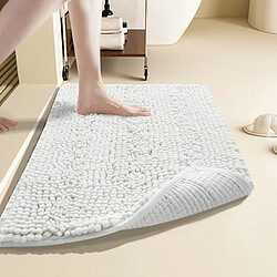 LUUCOZK Tapis de bain antidérapants absorbants à séchage rapide, tapis de décoration de salle de bain-Beige blanc-50x80cm 