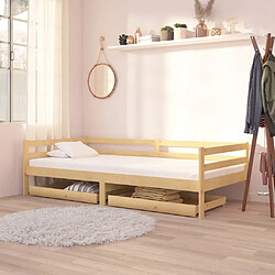 Maison Chic Lit de jour avec tiroirs, Lit de repos pour Salon Chambre,Canapé-lit,Lit d'invité 90x200 cm Bois de pin massif -MN10046