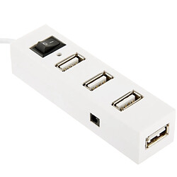 Wewoo HUB USB 2.0 haute vitesse blanc 4 ports avec commutateur, plug and play 