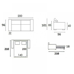 Inside 75 Canapé convertible express IMOLA Nubucuir chocolat matelas 18cm couchage 140 cm pas cher