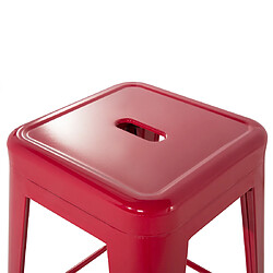 Beliani Tabouret de bar Set de 2 Rouge CABRILLO pas cher