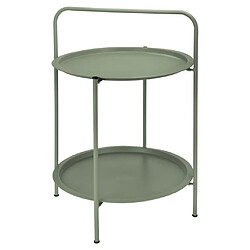 ProGarden Table d'extérieur avec 2 plateaux 50x66 cm Vert mat