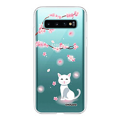 Coque Samsung Galaxy S10 360 intégrale transparente Chat et Fleurs Ecriture Tendance Design Evetane.