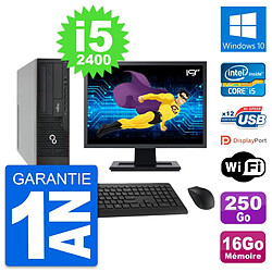 PC Fujitsu E910 DT Ecran 19" Intel i5-2400 RAM 16Go Disque 250Go Windows 10 Wifi - Occasion