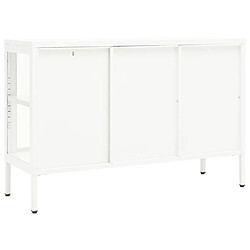 Acheter vidaXL Buffet Blanc 105x35x70 cm Acier et verre