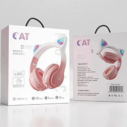 General Casque de jeu pour casque d'oreille de chat Son surround, réduction intelligente du bruit, micro intégré, micro antibruit rétractable, son stéréo, couvre-visage à faire soi-même.(Rose)