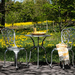 Venture Home Table ronde et 2 chaises de jardin Nandin. Table ronde et 2 chaises de jardin Nandin