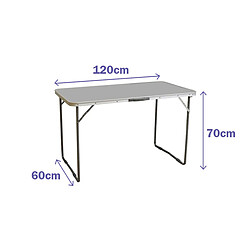 Acheter Table Pliable Marbueno Acier D19 Assortie Camping et Plage 120X60X70 cm 10030