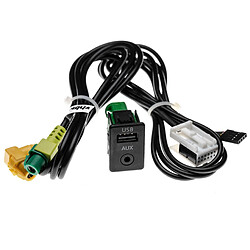 vhbw Câble adaptateur AUX USB pour radio de voiture (100 cm) compatible avec VW CrossTouran 2007 - 2010, EOS (05/2006+), Golf V (10/2003+)