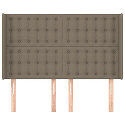 Avis Maison Chic Tête de lit scandinave avec oreilles,meuble de chambre Taupe 147x16x118/128 cm Tissu -MN35835