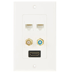 Wewoo Prise femelle HDMI + RCA + 2 x Lightning ligne Ethernet RJ45 Jacks Panneau de plaque murale