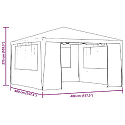 vidaXL Tente de réception et parois latérales 4x4 m Vert 90 g/m² pas cher