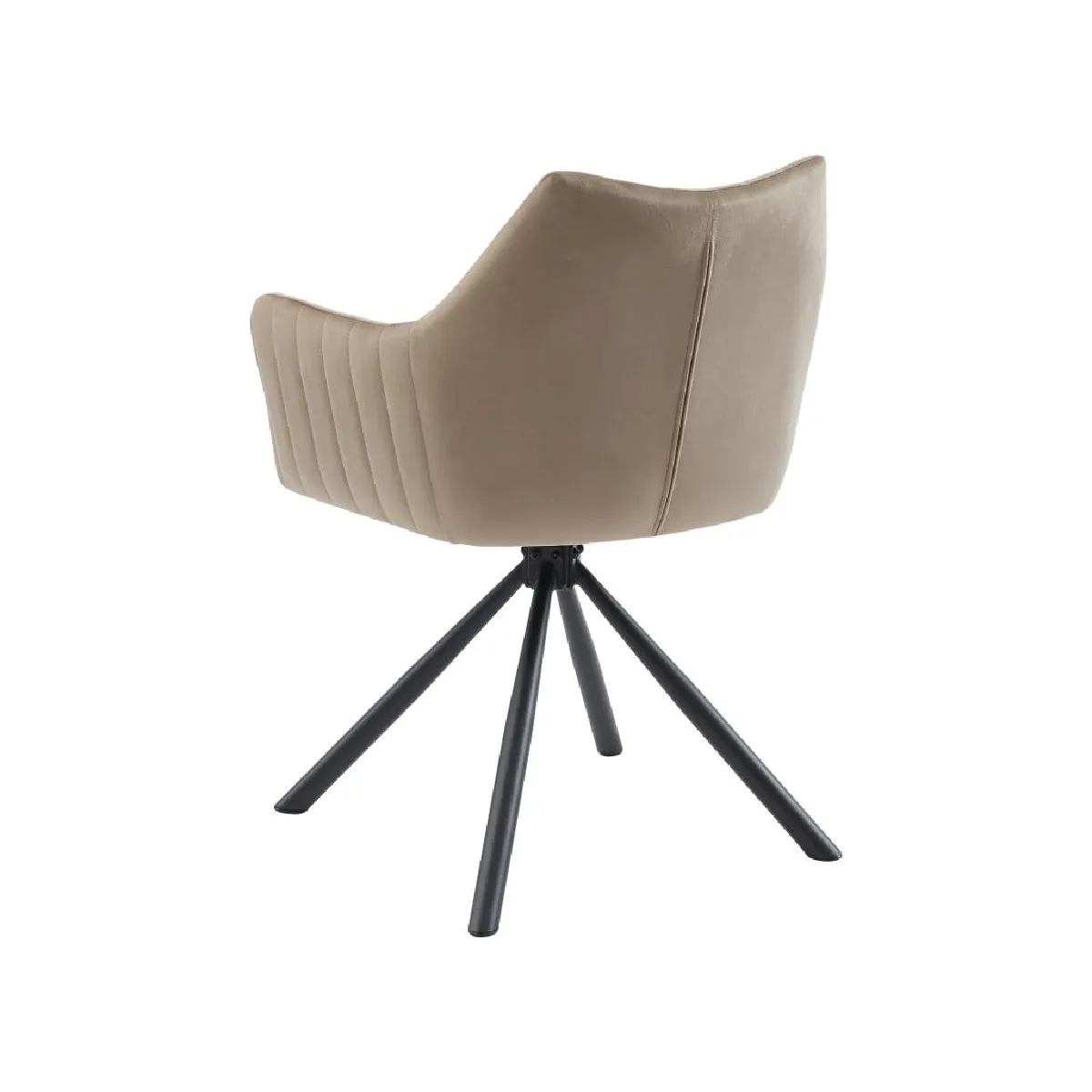 Acheter Lot de 6 chaises avec accoudoirs en velours et métal - Beige - IZIALI de Pascal MORABITO