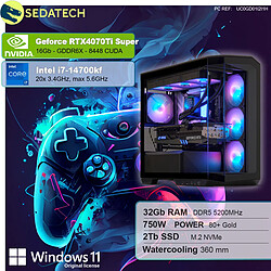 Sedatech PC Gamer • Intel i7-14700KF • RTX4070Ti Super • 32Go DDR5 • 2To SSD M.2 • Windows 11