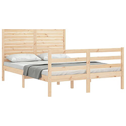 Avis vidaXL Cadre de lit sans matelas 120x200 cm bois massif