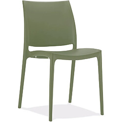 Alterego Chaise design 'ENZO' en matière plastique vert foncé