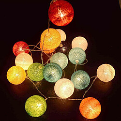 Lumi Jardin Guirlande boules de coton MIMY COLORS SOLAR Multicolore Coton 3.8M