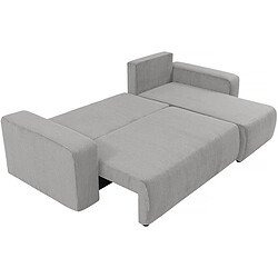 Avis Habitat Et Jardin Canapé d'angle convertible avec coffre Odéon en velours côtelé - 3 places - Gris clair