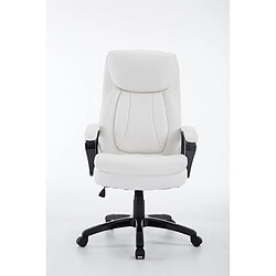 Decoshop26 Fauteuil de bureau sur roulettes poids jusqu'à 180 kg mécanisme d'inclinaison en PVC blanc et plastique 10_0002600