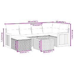 Avis vidaXL Salon de jardin avec coussins 7 pcs beige résine tressée