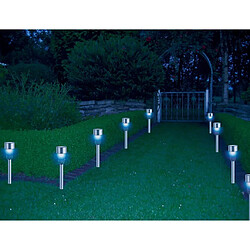 HI Lampes de jardin à LED solaires 8 pcs Acier inoxydable