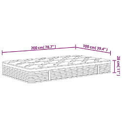 vidaXL Matelas à ressorts ensachés moyen 100x200 cm pas cher