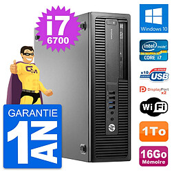 PC HP EliteDesk 800 G2 SFF Intel i7-6700 RAM 16Go Disque 1To Windows 10 Wifi · Occasion 