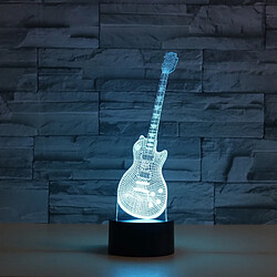 Wewoo Lampe de table lumineuse de vision LED colorée en forme de guitare 3Dversion USB et batterie