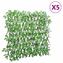 vidaXL Treillis de lierre artificiel extensible 5 pcs vert 180x65 cm 