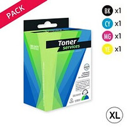 TONER SERVICES Compatible Brother LC225/LC229XLVALBP Pack 4 Cartouches Noir/couleurs