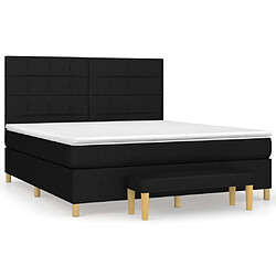 vidaXL Sommier à lattes de lit avec matelas Noir 160x200 cm Tissu