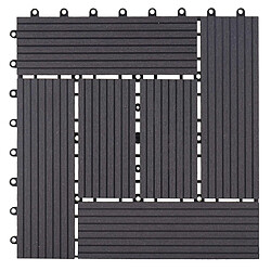 Decoshop26 Dalles de terrasse x11 aspect bois en WPC 30x30cm clipsable 1m² balcon jardin extérieur anthracite 04_0005498