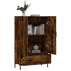 Avis vidaXL Buffet haut chêne fumé 69,5x31x115 cm bois d'ingénierie