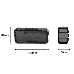 Yonis Enceinte Bluetooth Waterproof Stéréo Subwoofer Outdoor 1200mAh Noire