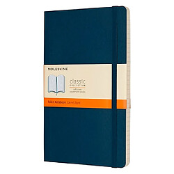 Carnet Moleskine souple bleu saphir 13 x 21 cm ivoire ligné 192 pages