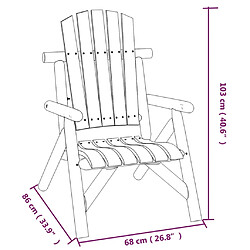 vidaXL Chaise de jardin 68x86x103 cm bois massif d'épicéa pas cher