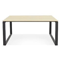 Avis Alterego Table de réunion / bureau bench 'BAKUS SQUARE' en bois finition naturelle et métal noir - 140x140 cm