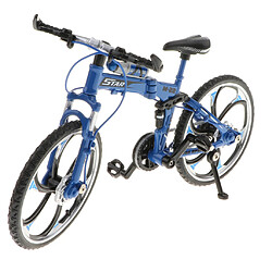 Échelle 1:10 Alliage Diecast Bike Modèle Artisanat Vélo Jouet Bleu Folable