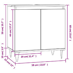 vidaXL Armoire de bain gris béton 58x33x60 cm bois d'ingénierie pas cher