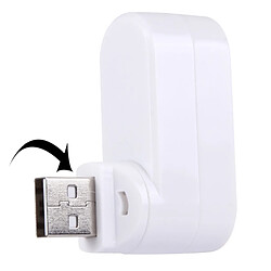 Wewoo Hub USB 2.0 blanc Rotation de 180 degrés tête USB 3 Ports USB 2.0 Portable