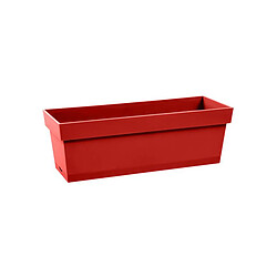 Jardinière Toscane + plateau clipsé 50 x 18 x 16,7 cm - Rouge rubis - Eda